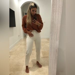 ZARA White Jeans Straight Leg White Denim